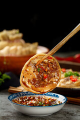 Mongolian Mutton Steamed Bun with Dipping Sauce - Traditional Inner Mongolia Cuisine Food...