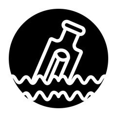 Message in a Bottle Vector Glyph Icon Design