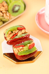 Xinjiang Red Dates Stuffed with Walnuts and Dried Kiwi Fruit - Traditional Chinese Healthy Snack