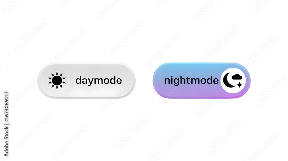 Aufkleber day and night mode toggle switches for app or website design