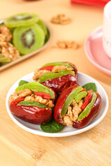 Xinjiang Red Dates Stuffed with Walnuts and Dried Kiwi Fruit - Traditional Chinese Healthy Snack