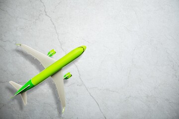 Overhead view of plane. Travel concept background.