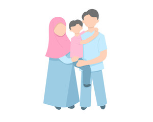 Obraz premium Cute faceless family portrait illustration