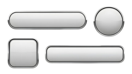 Sleek white buttons perfect for website design and app interfaces