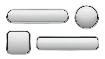 Sleek white buttons perfect for website design and app interfaces