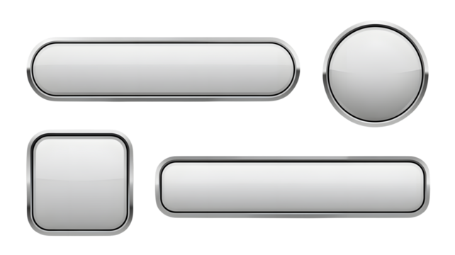 Sleek white buttons perfect for website design and app interfaces