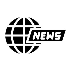 Breaking News Symbol Vector Glyph Icon Design