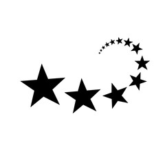 shooting star cluster vector. star array vector. stars in a row shooting forward. Abstract star icon