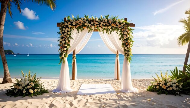 Tropical beach wedding arch (1)
