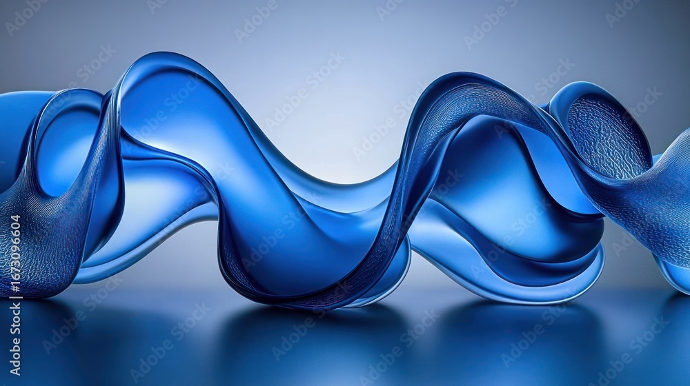 Poster captivating blue abstract wave: a modern and dynamic visual graphic resource