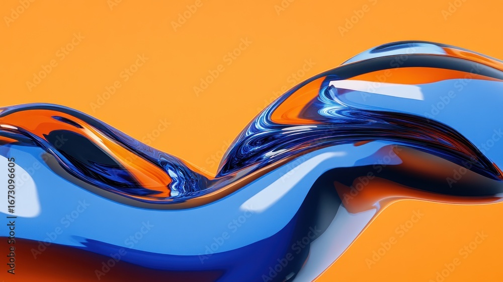 Aufkleber abstract flowing gradient wave on vibrant background for creative design projects