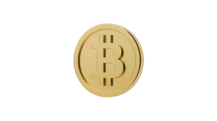 Golden Bitcoin gleams, invest in cryptocurrency future concept art