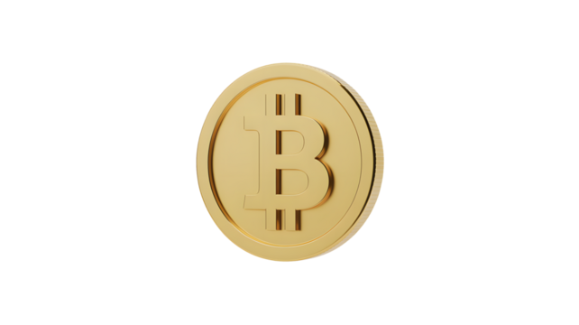 Golden Bitcoin gleams, invest in cryptocurrency future concept art