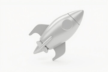 space rocket isolated on white background. 3d rendering.