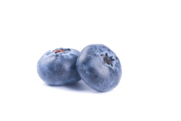 Fresh Ripe Blueberries Isolated on White Background - Healthy Organic Fruit