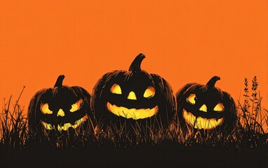 halloween pumpkins banner