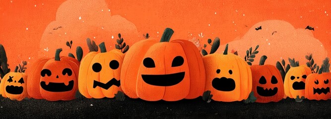 halloween pumpkins banner