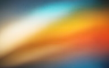 Abstract pixelated gradient of warm orange and cool blue tones with a bright light streak