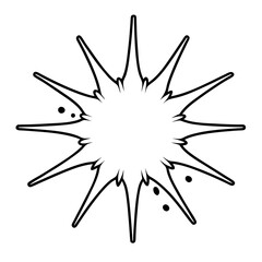 Starburst Ink Splatter Outline | Thin Spray Line Art Vector