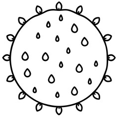 Circular Ink Blot Outline | Abstract Minimal Splatter Line Art