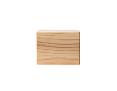 Minimalist Wooden Block on Single White Pedestal, Clean Display, isolated on transparent background PNG