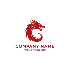 Red Dragon Logo Design for Company Branding.