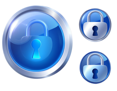 Modern 3D Padlock Icons Collection Security Access Buttons PNG