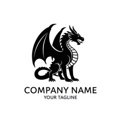 Black Dragon Logo Design:  A fierce, detailed silhouette of a dragon for company branding.
