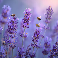Lavender stalks in full bloom.