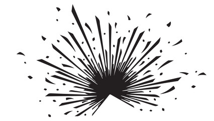 Black Burst Design Isolated on White Background