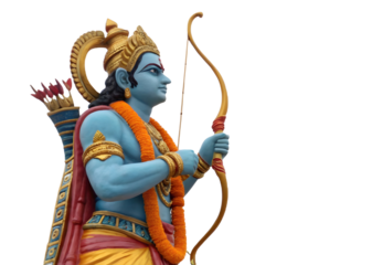 Statue of buddha in thailand on white background