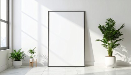 Blank Canvas Mockup Modern Minimalist Interior Design