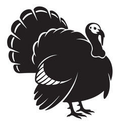 Black and White Turkey Silhouette