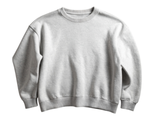 Folded Plain Gray Sweater Isolated on Transparent Background PNG