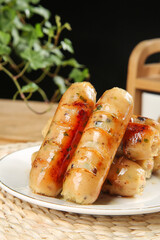 Grilled Herb Sausages on Plate - Delicious BBQ Meal Ready to Serve