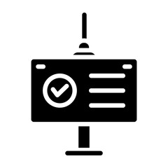 Fototapeta premium Vaccine Certificate Vector Glyph Icon Design