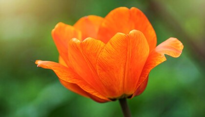 Fototapeta premium Close-up of a vibrant orange tulip