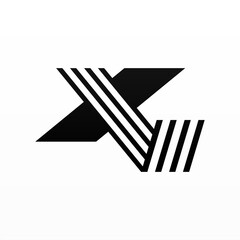 Minimalist letter X logo design template