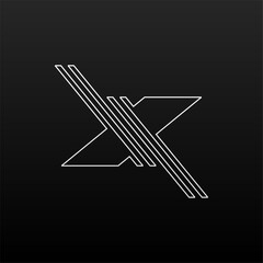 Minimalist letter X logo design template