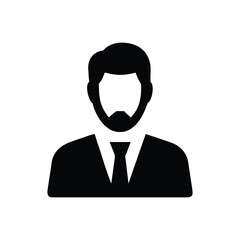 Businessman avatar icon in black silhouette vector design