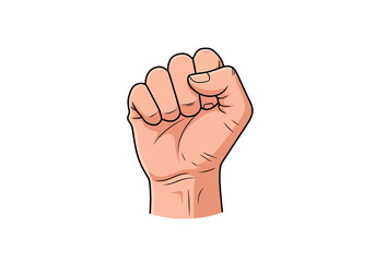Closed human fist with light skin tone, suitable for concepts of power, determination, and strength in design projects. Suitable for various marketing materials.