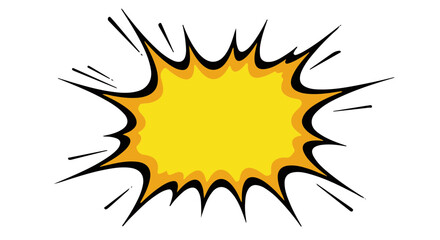 Cartoon explosion with a yellow center and black outline, resembling a comic book style burst.