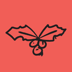 Illustration of an Merry Christmas Leaf Graffiti