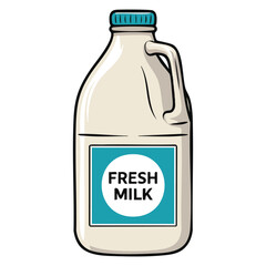 Flat style yogurt big bottle vector illustration isolated on white background creative element perfect for web advertising food projects and design themes