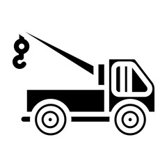 Car Recovery Vehicle Vector Glyph Icon Design