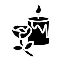 Scented Candle Vector Glyph Icon Design