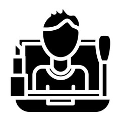 Beauty Blogger Vector Glyph Icon Design