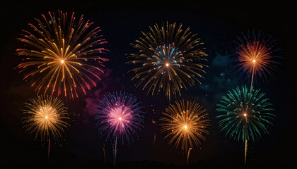 Banner with fireworks background black