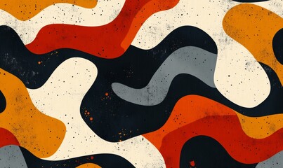 Obraz premium Seamless pattern design with repeating elements, perfect for backgrounds or textiles. The pattern's fluidity and repetition create a cohesive visual effect, Generative AI