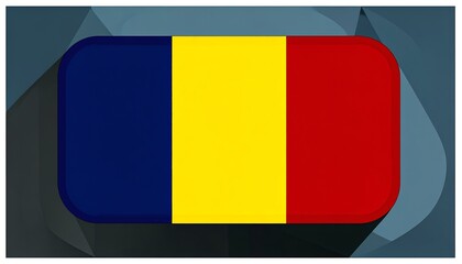 Fototapeta premium Romanian flag waving in a mountain landscape.